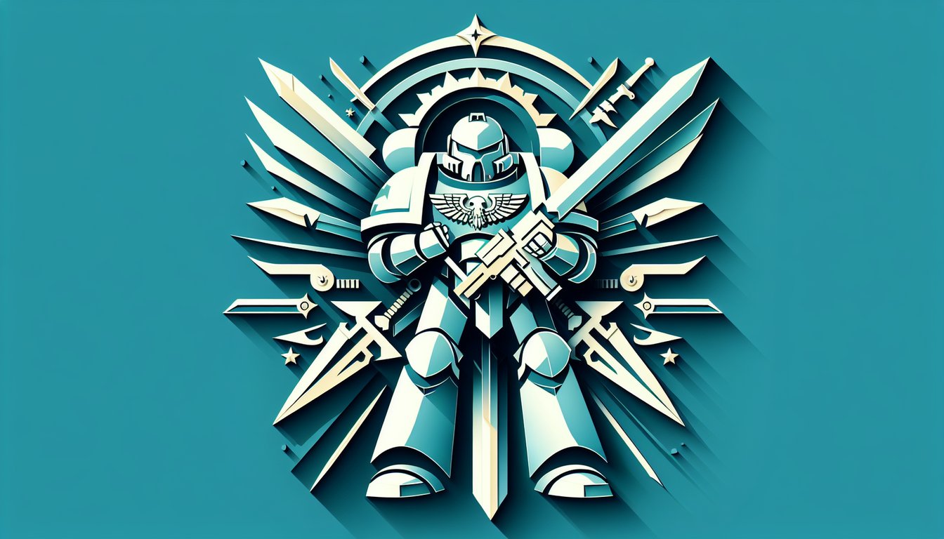 Space Marine chapter test illustration on a teal background for a personalized quiz