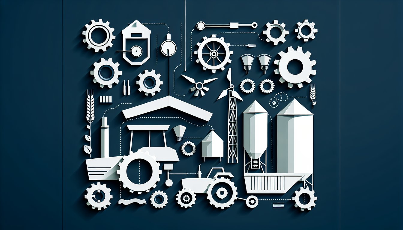 3D voxel art illustrating concepts from Agricultural Machine Systems Management course