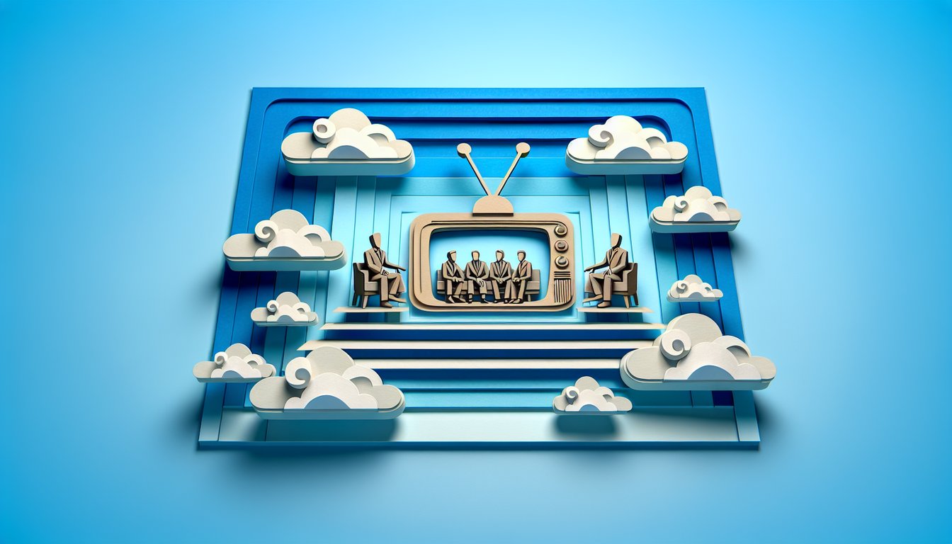 Paper art illustration for Cuidado Con El Angel cast trivia quiz on sky blue background