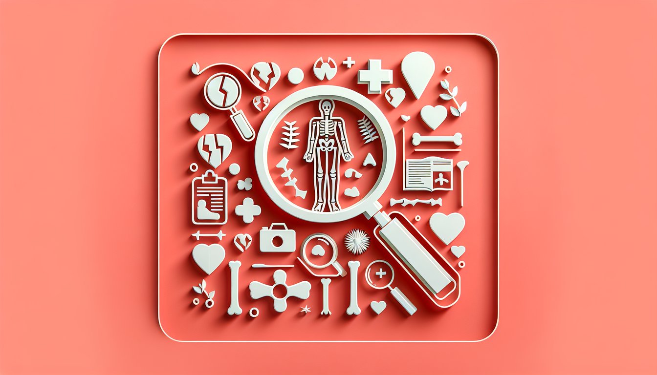 Layered paper art bone with fracture crack on coral background for bone fractures quiz