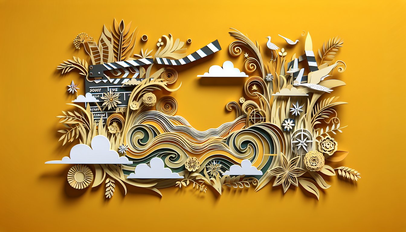 Paper art quiz for Freaky Friday trivia on golden yellow background with characters, plot twists, memorable moments.