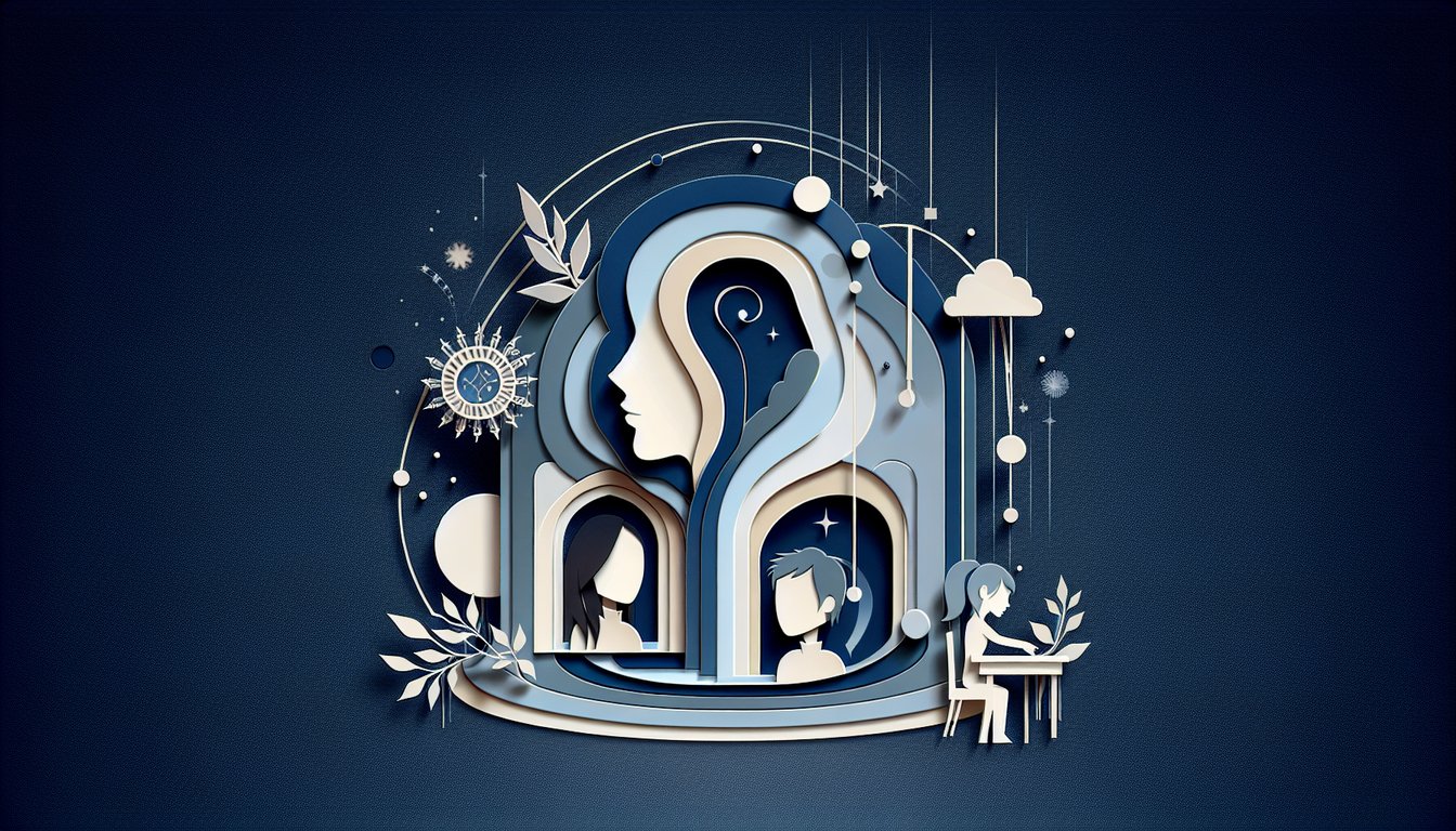 Paper art illustration for a personality quiz testing Naruto Sasuke compatibility on a dark blue background