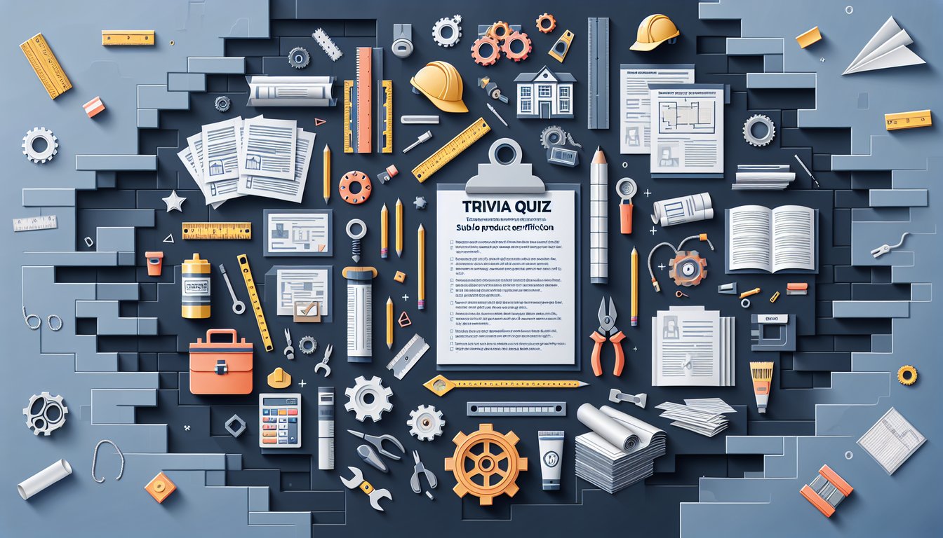 Colorful paper art promoting a quiz on Subfloor Product Certification