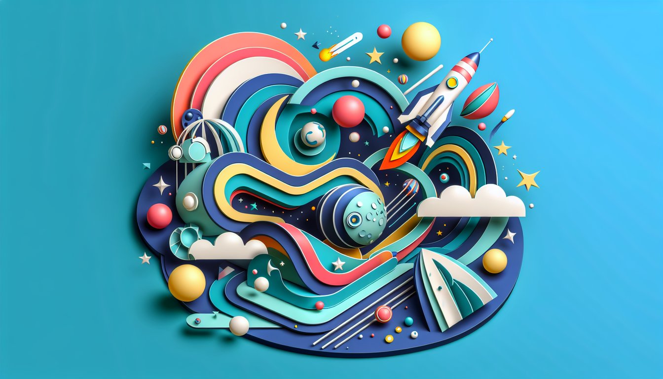 Futurama personality quiz paper art illustration on a teal background