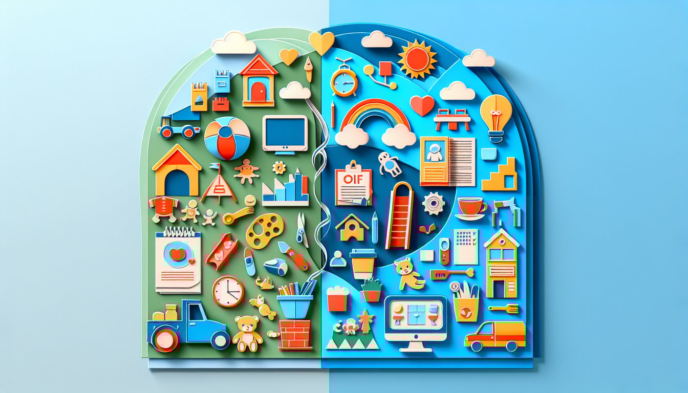 Paper art illustration for Immature or Mature quiz on a sky blue background.