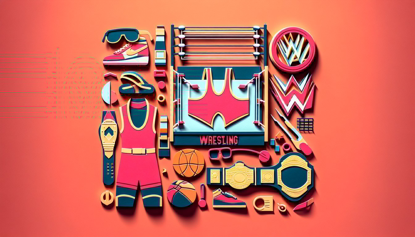 Paper art wrestling belt and mask on coral background free quiz to find your 90s WWF wrestling alter ego