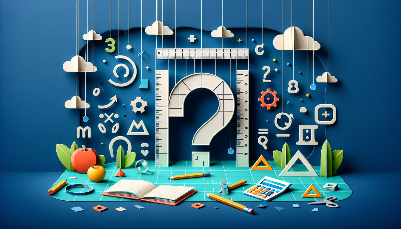 Colorful paper art promoting the Metric Conversion Challenge, an interactive math quiz.