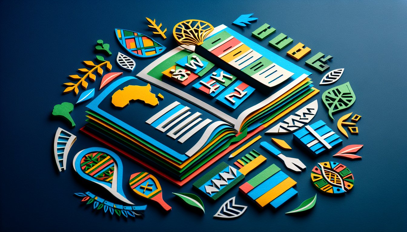 3D voxel art showcasing Elementary Swahili II course material