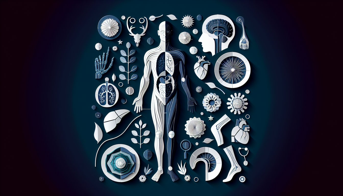 Colorful paper art promoting a Body Region Challenge quiz for high school biology students.