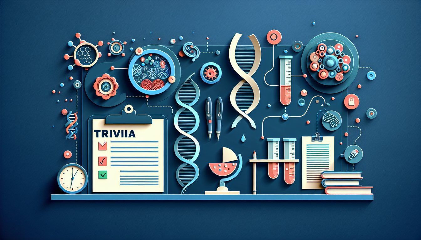 Colorful paper art promoting an engaging biology trivia quiz on assimilation processes for high school students.