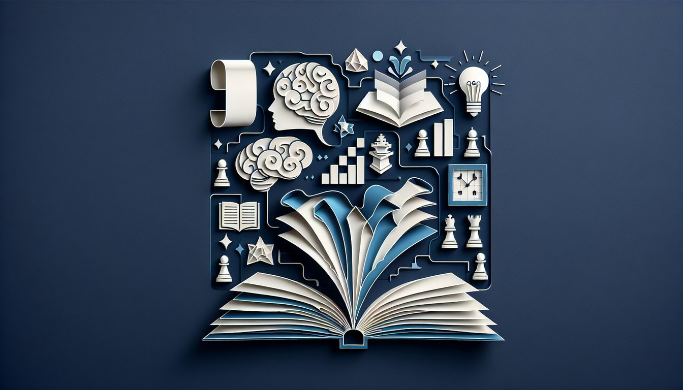 paper art brain made of puzzle pieces floating above dark blue background for a free online IQ quiz challenge
