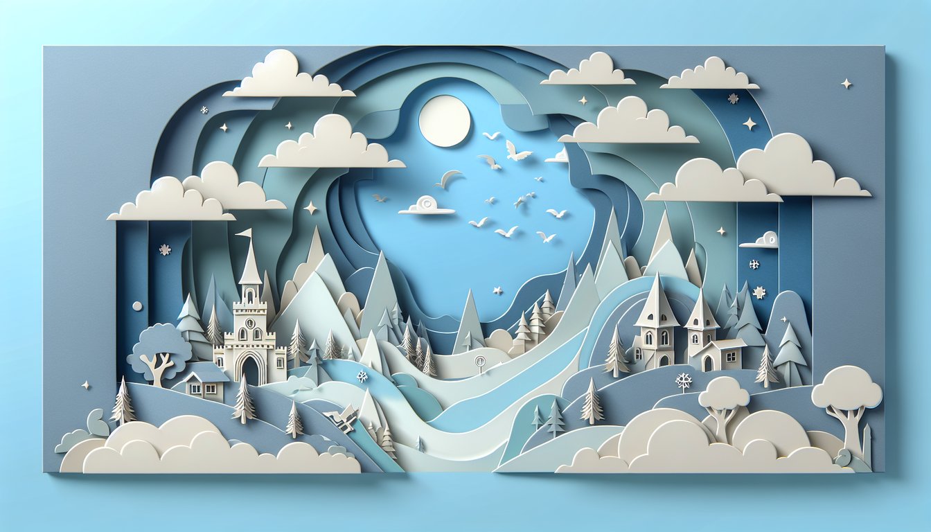 Paper art illustration for Deltarune knowledge quiz on a sky blue background