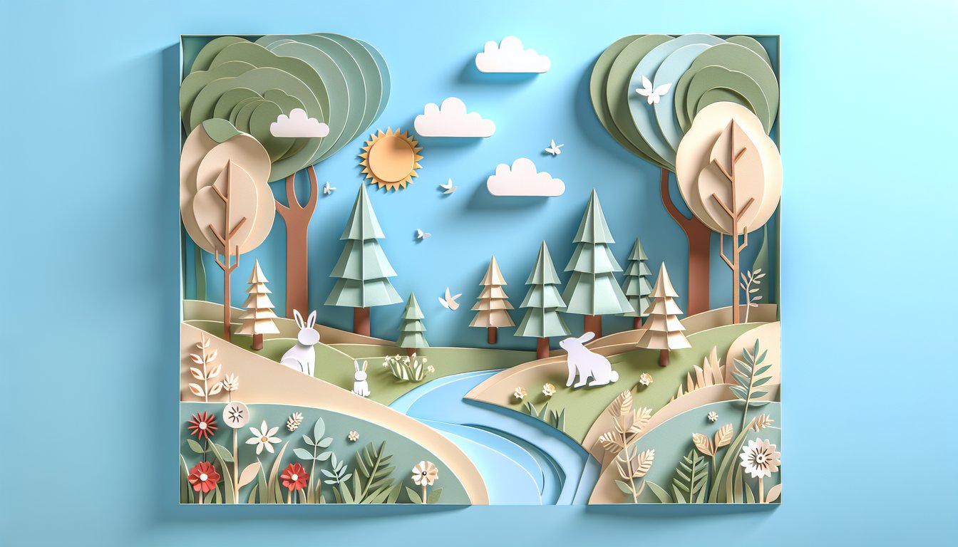 Paper cutout illustration of Winnie the Pooh inspired characters and quiz title on sky blue background