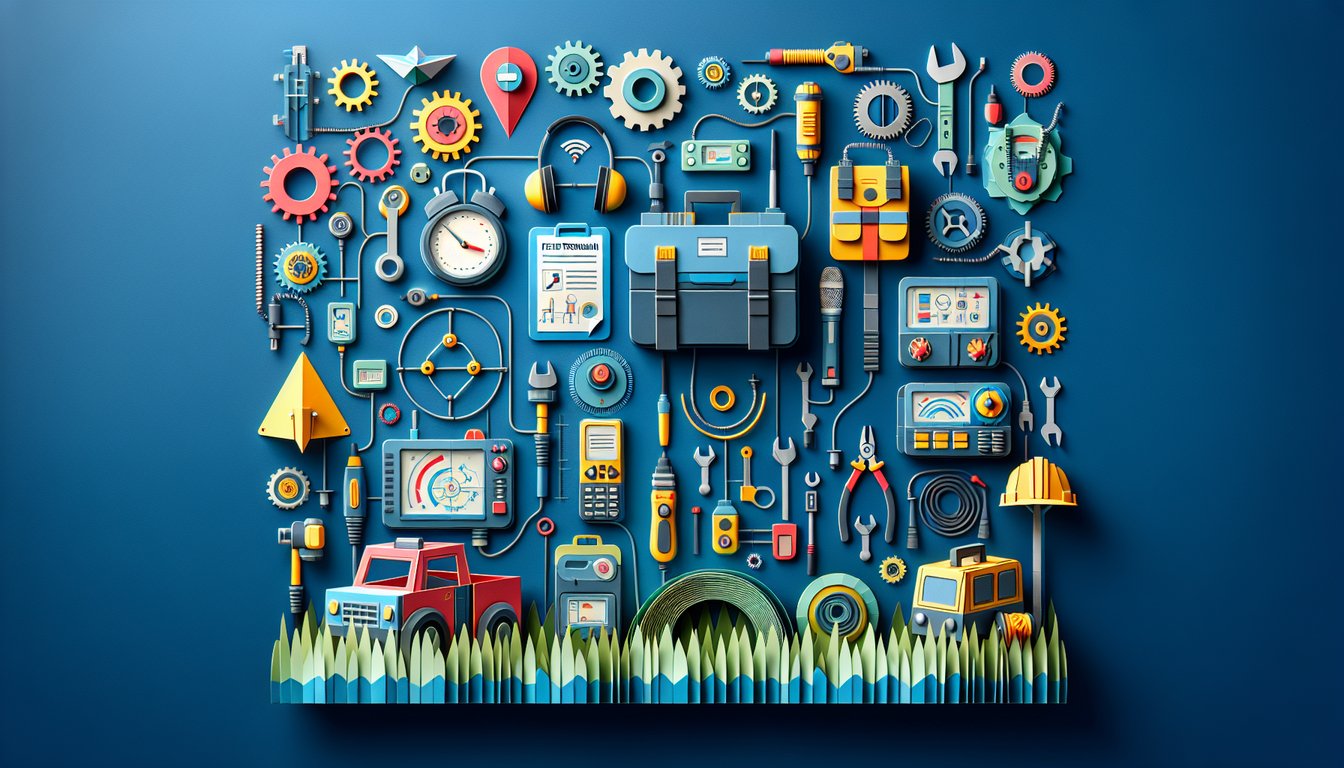 Colorful paper art depicting a quiz on Field Technician Knowledge Assessment