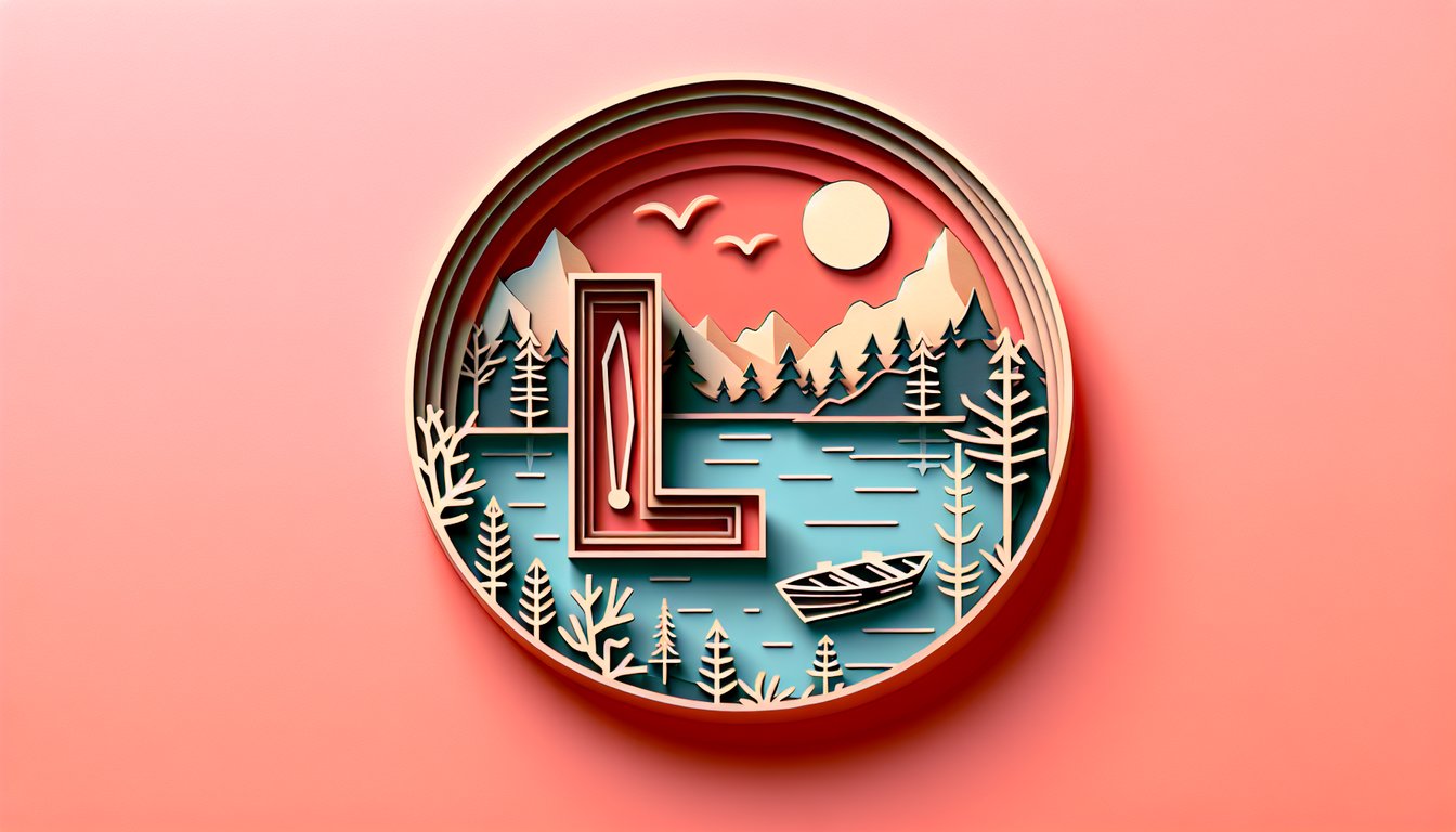 Paper art illustration for Hatchet by Gary Paulsen quiz on a coral background