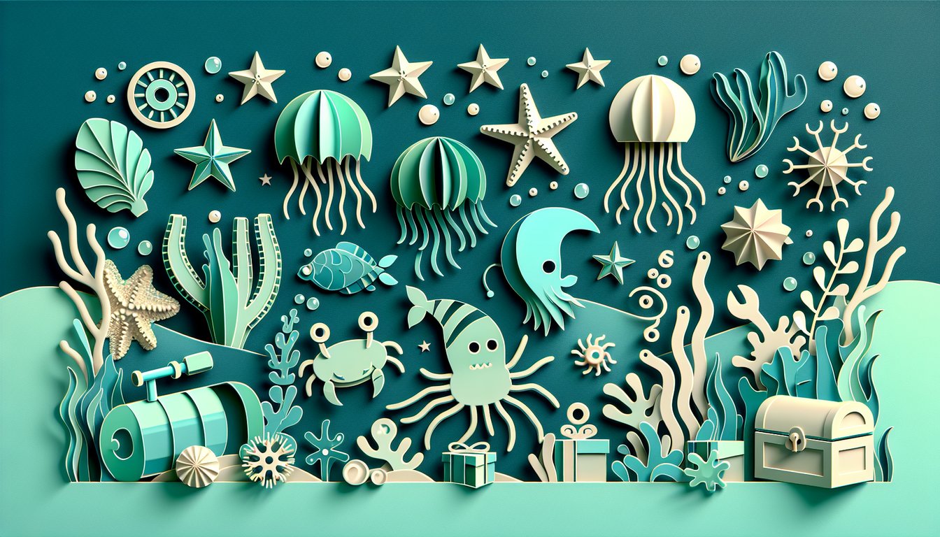 Paper art style sea sponge character holding quiz card with tough Bikini Bottom trivia on teal background