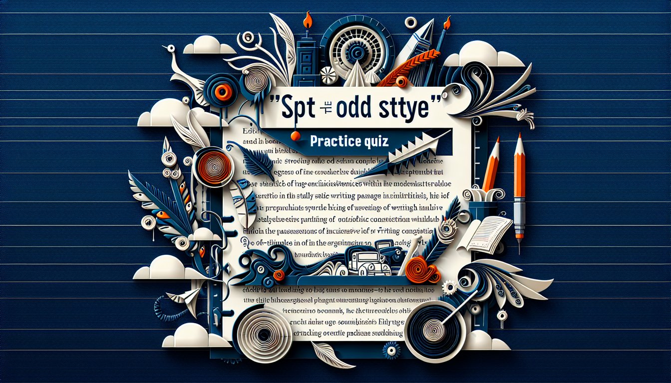 Paper art representing a trivia quiz on spotting stylistic inconsistencies for high school English students.