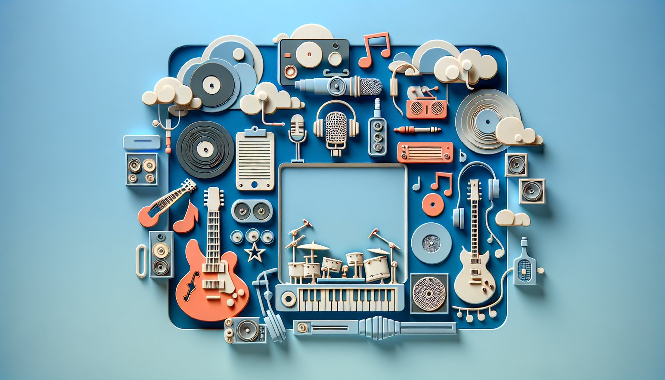 Paper art illustration for Linkin Park quiz on a sky blue background