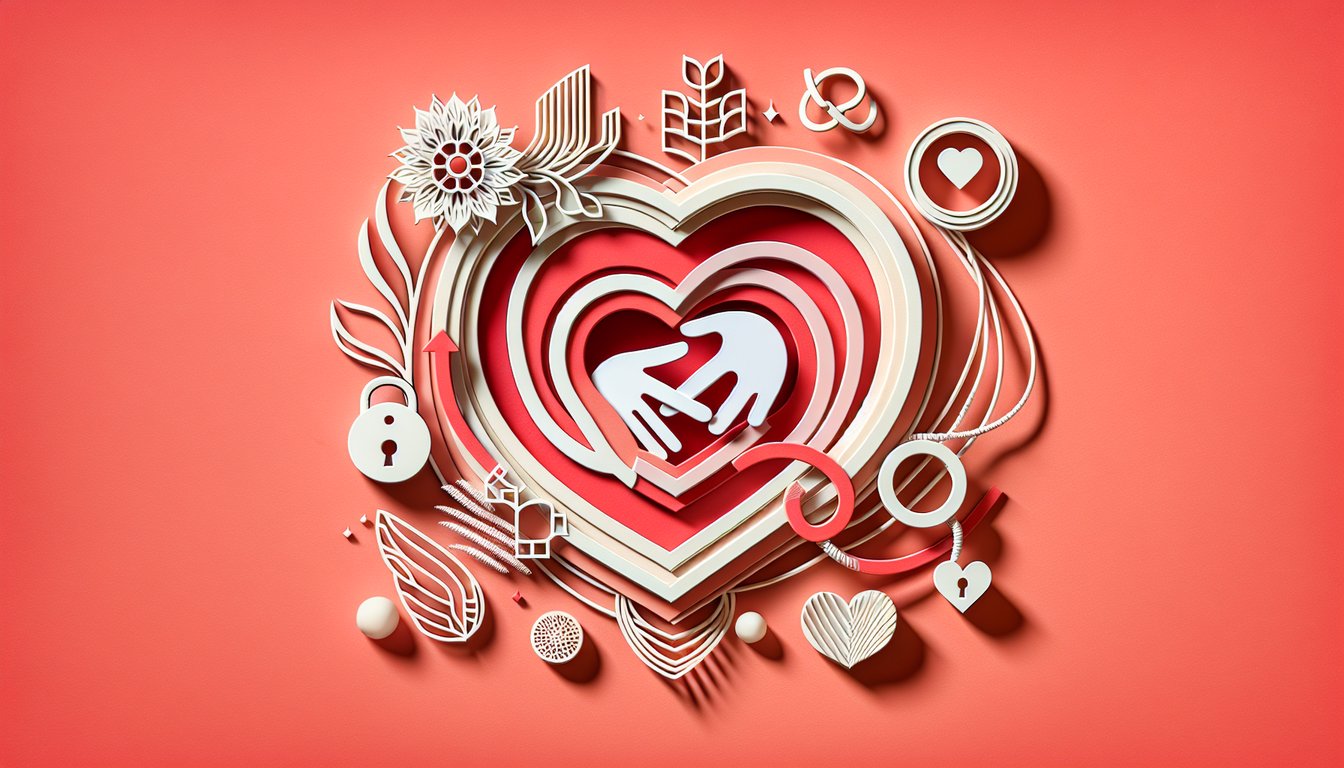 Paper art illustration for personality quiz to find soulmates name on coral background