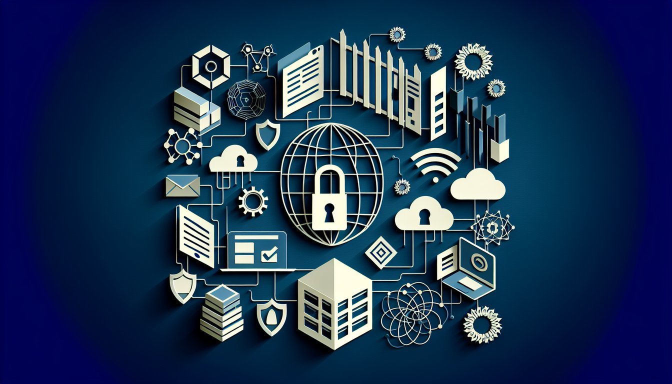 3D voxel art depicting Advanced Computer Security course material