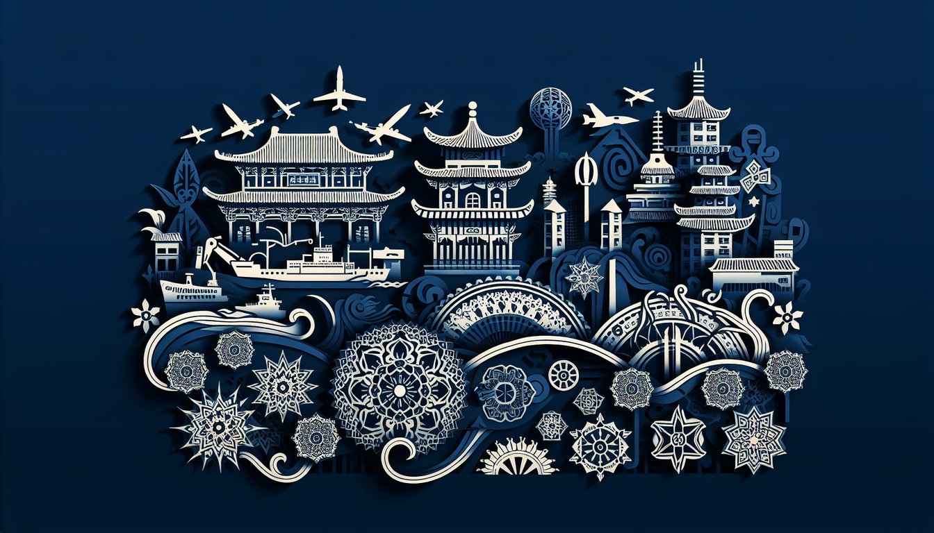 Colorful paper art representing East Asia Militarization Knowledge Quiz