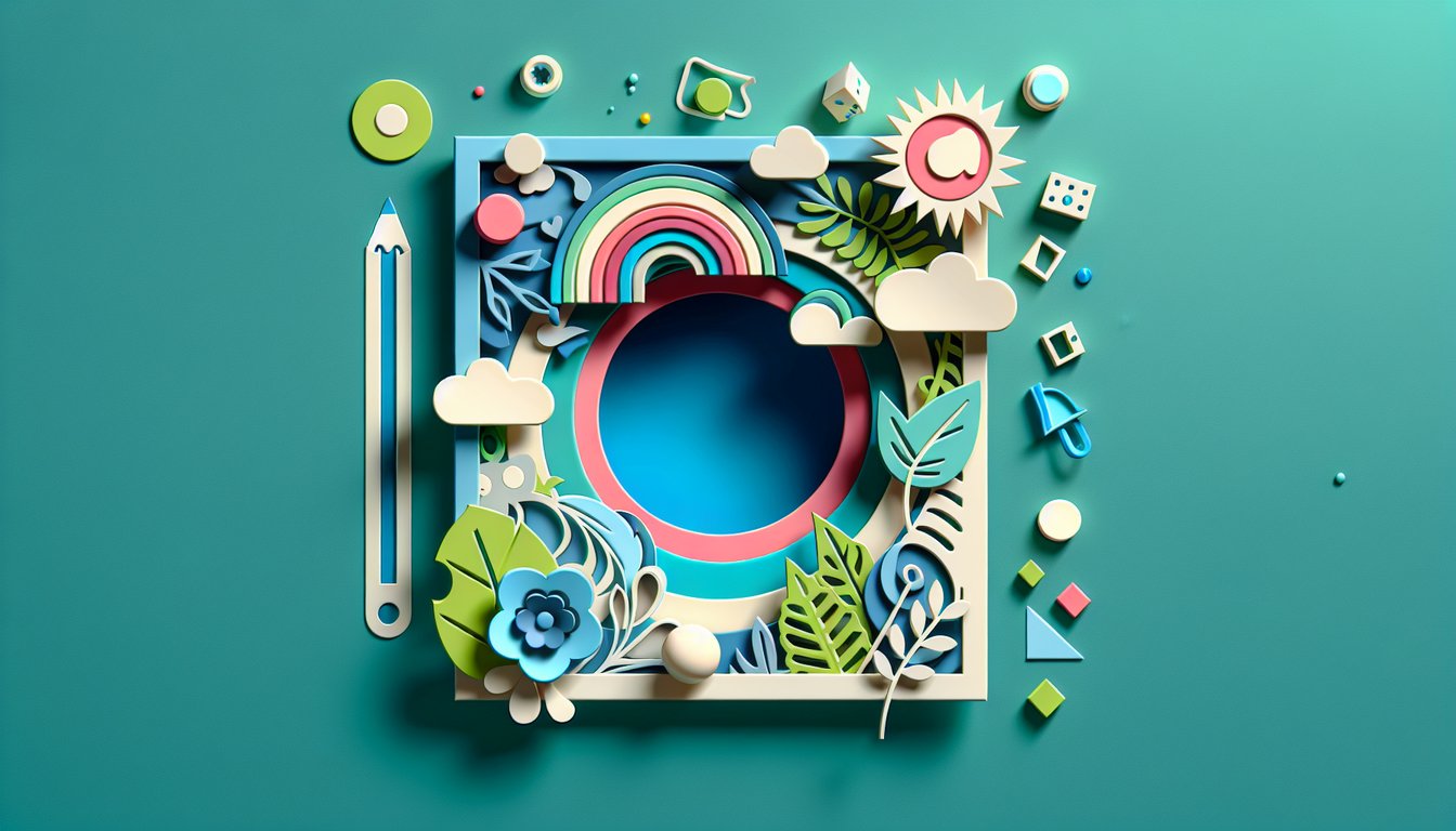 Paper art with color swatches and quiz text inviting discovery of your personality shade on teal background