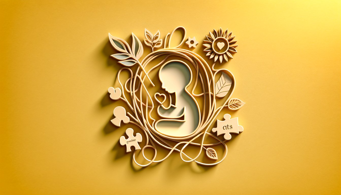 Paper art quiz illustration on discovering teen emotional style through love language on a golden yellow background
