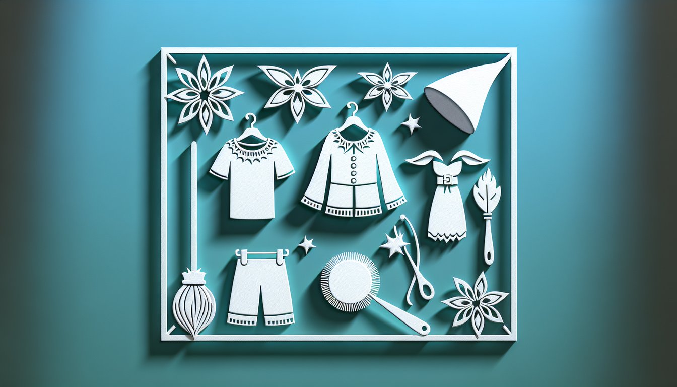 paper art style house elf figures including Kreacher on teal background for free Harry Potter house elf quiz