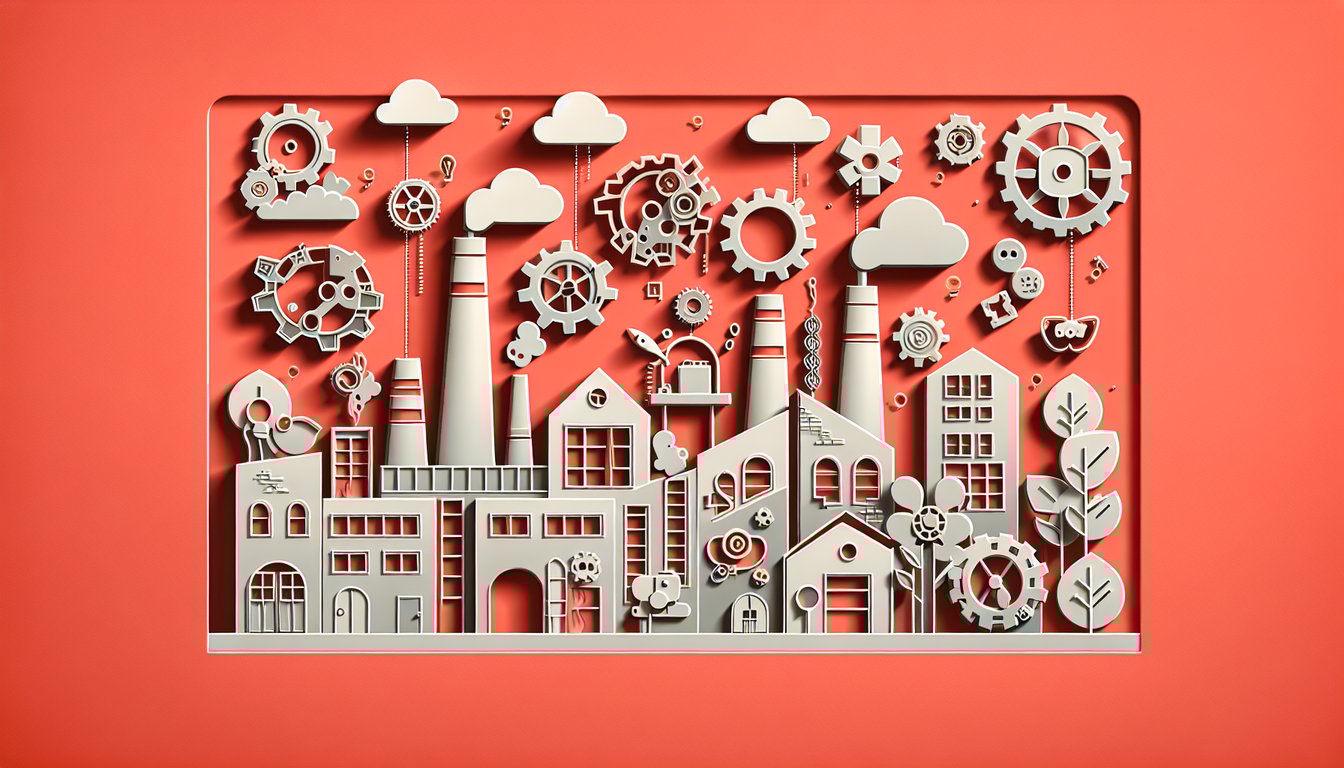 Paper art illustration for Poppy Playtime quiz featuring Huggy Wuggy and NFTs on a coral background.
