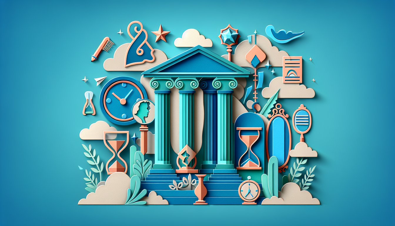 Paper art illustration for dictator personality quiz on a teal background