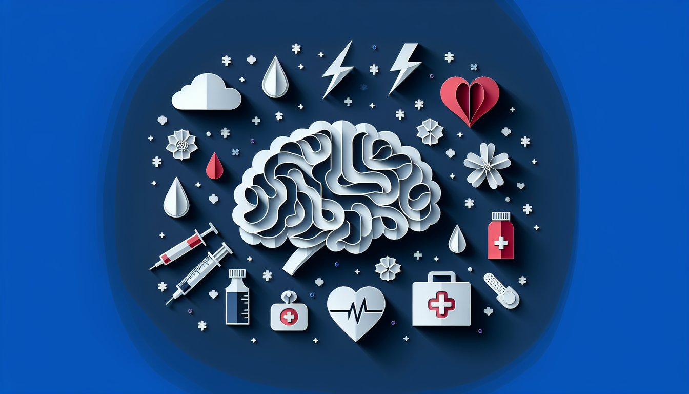 Colorful paper art quiz banner for Epilepsy Management Knowledge Test
