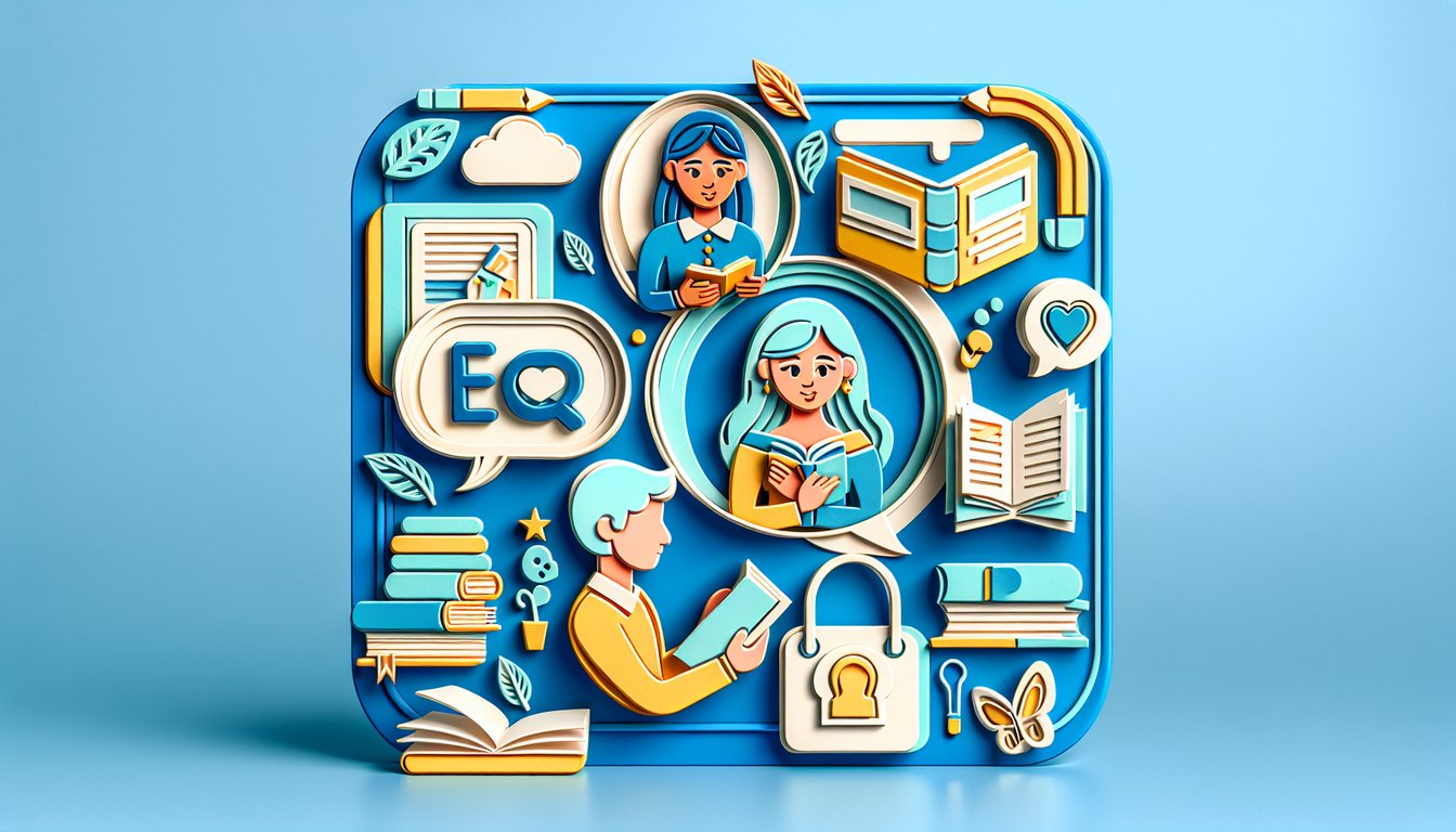 Paper art illustration for a Spanish subject pronouns quiz on a sky blue background.