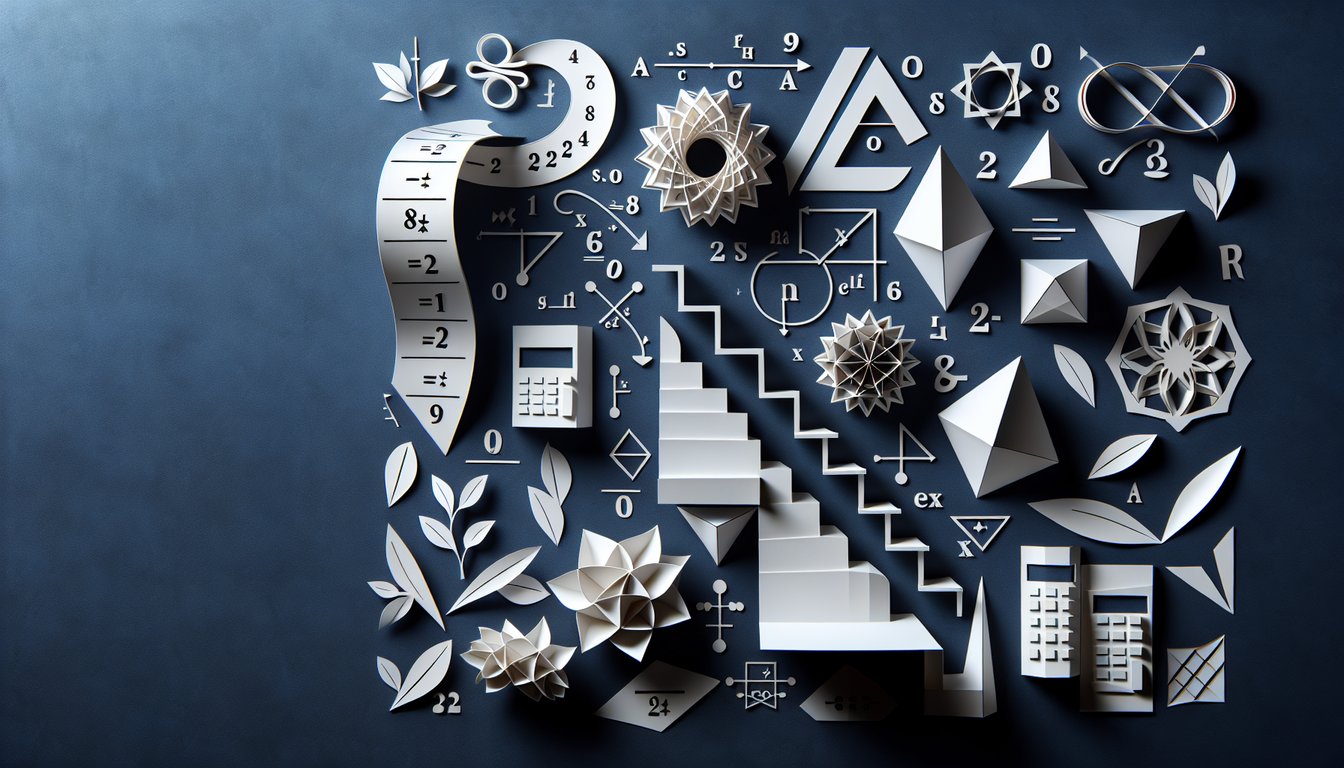 Colorful paper art promoting a BC Calculus Challenge trivia quiz for high school seniors.