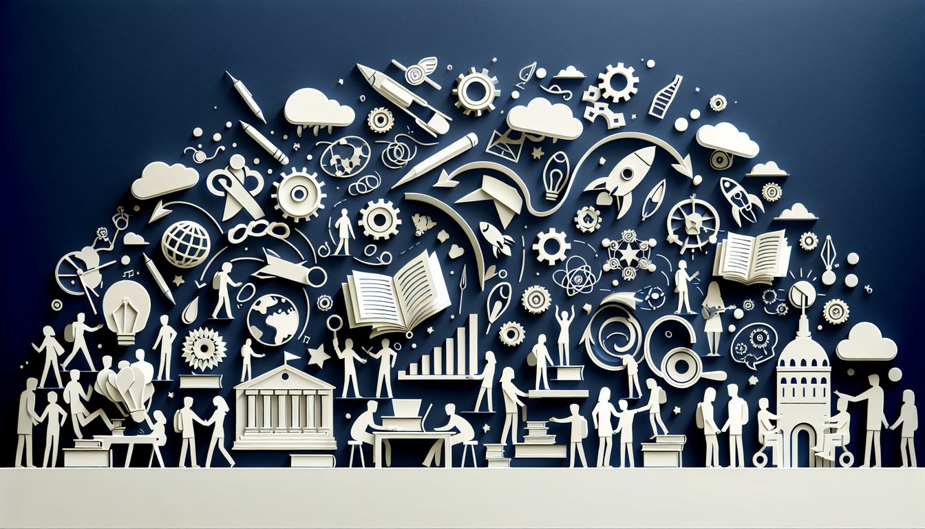 Paper art illustration on dark blue background depicting Ouran High School Host Club quiz theme to find your host match