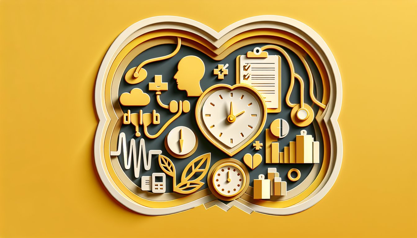 Paper art illustration for a POTS Syndrome quiz on a golden yellow background.