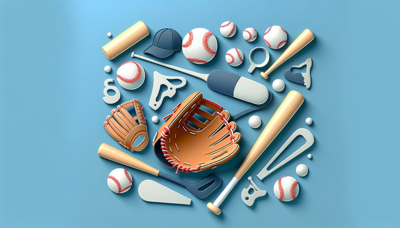 Paper art illustration for a baseball quiz on a sky blue background