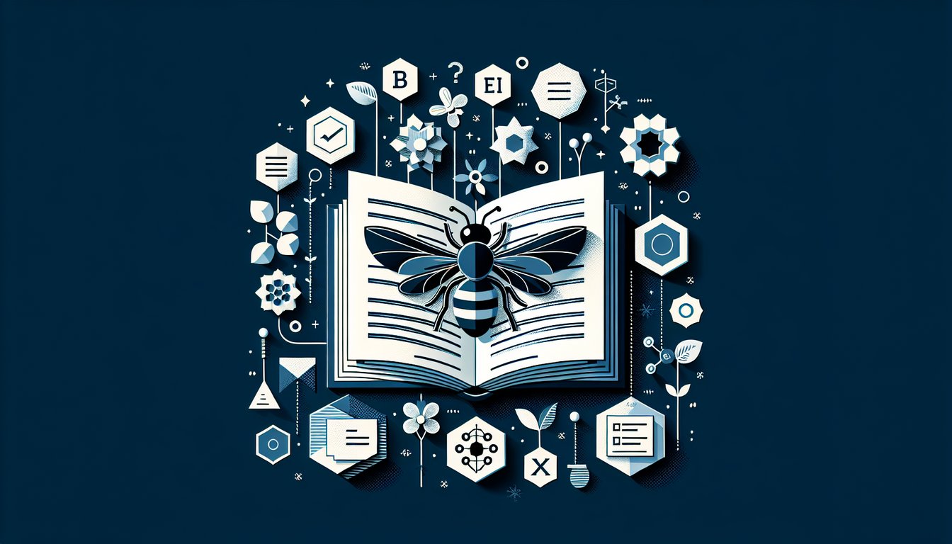 Paper art representing a trivia quiz breakdown for The Bee Season literature study