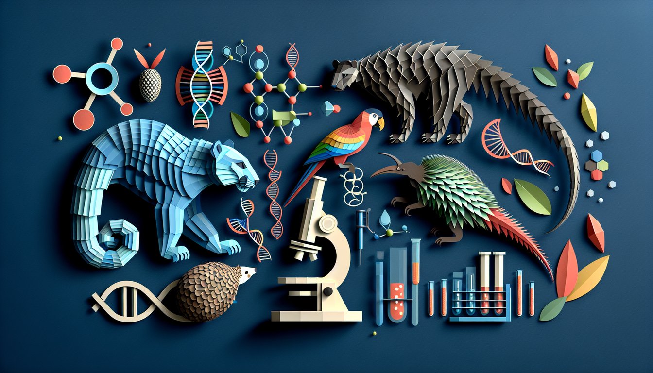 3D voxel art illustrating the ExoticWild Animal Path Sem course content