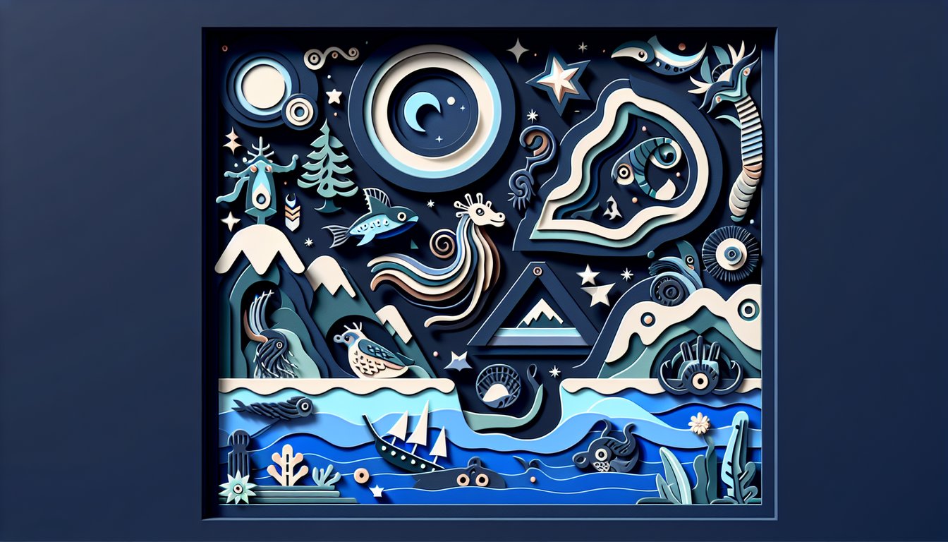 Paper art illustration for My Singing Monsters quiz on dark blue background