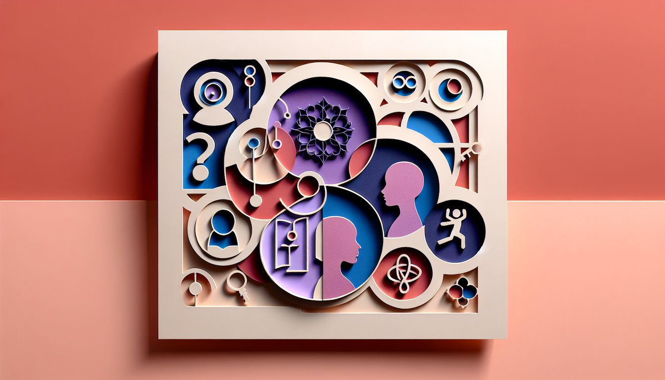Paper art silhouettes of Cullen family vampires under a crescent moon on coral background for Twilight personality quiz