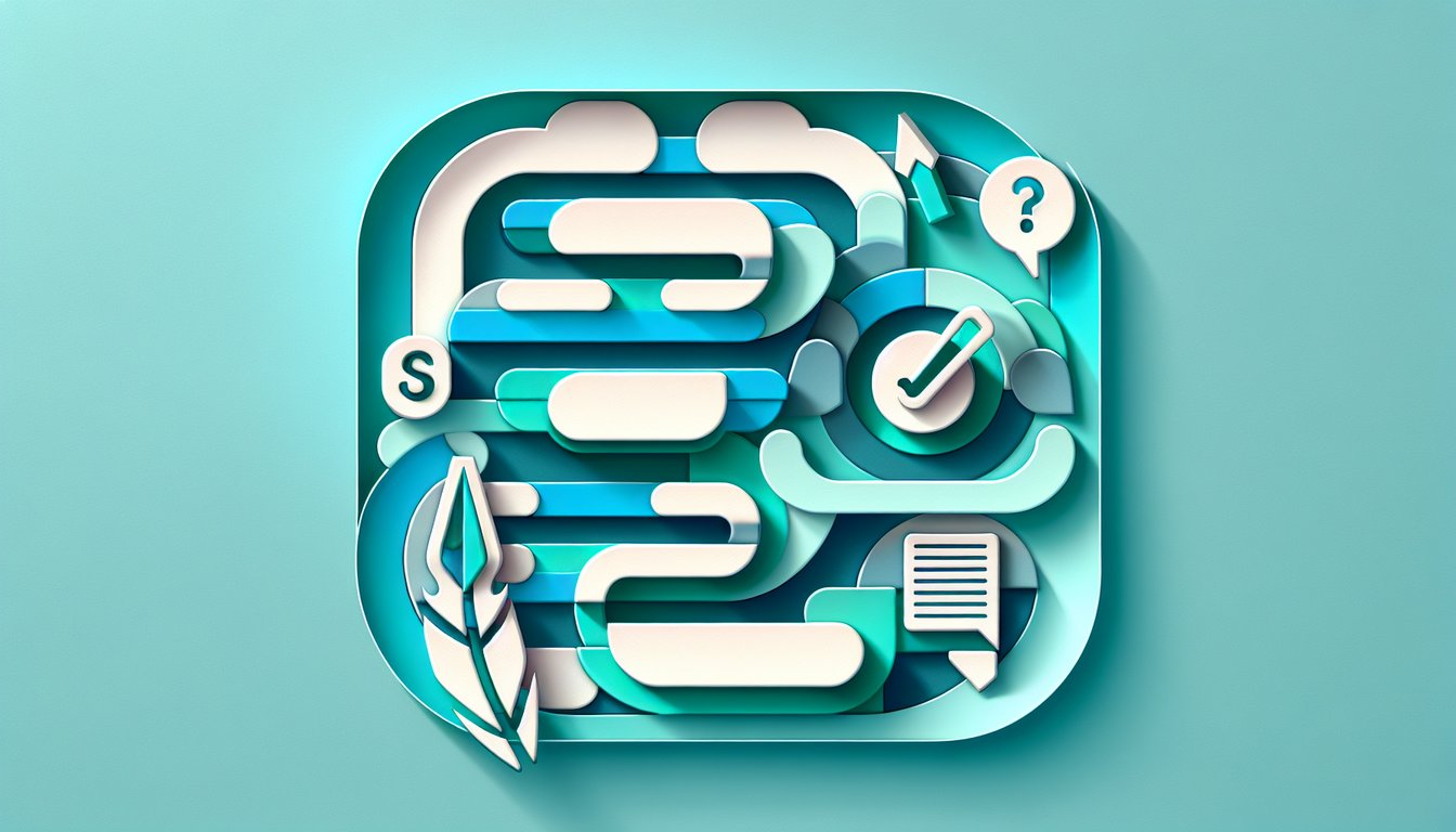 paper art illustration with letters pencil and heading free grammar quiz test sentence correction skills on teal background