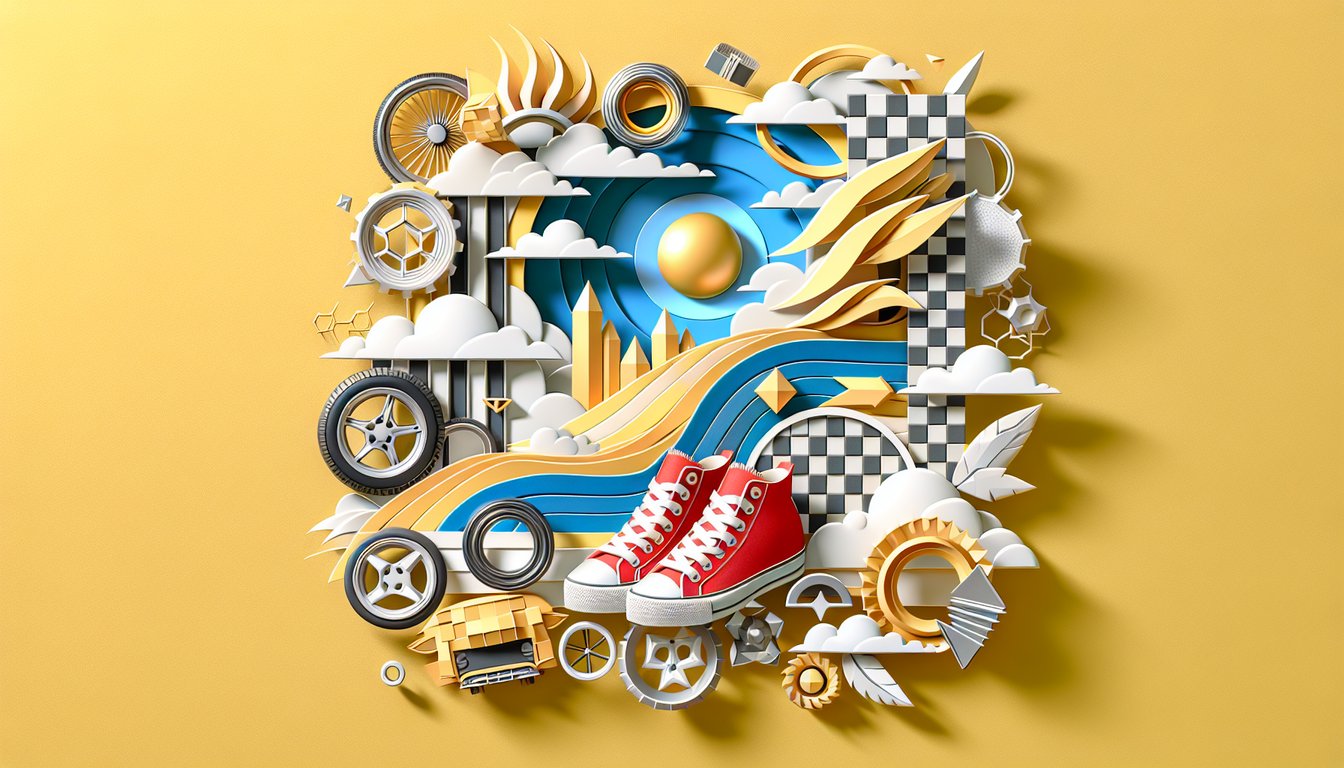 Paper art illustration featuring Sonic and friends inviting you to take a free personality quiz on golden yellow background