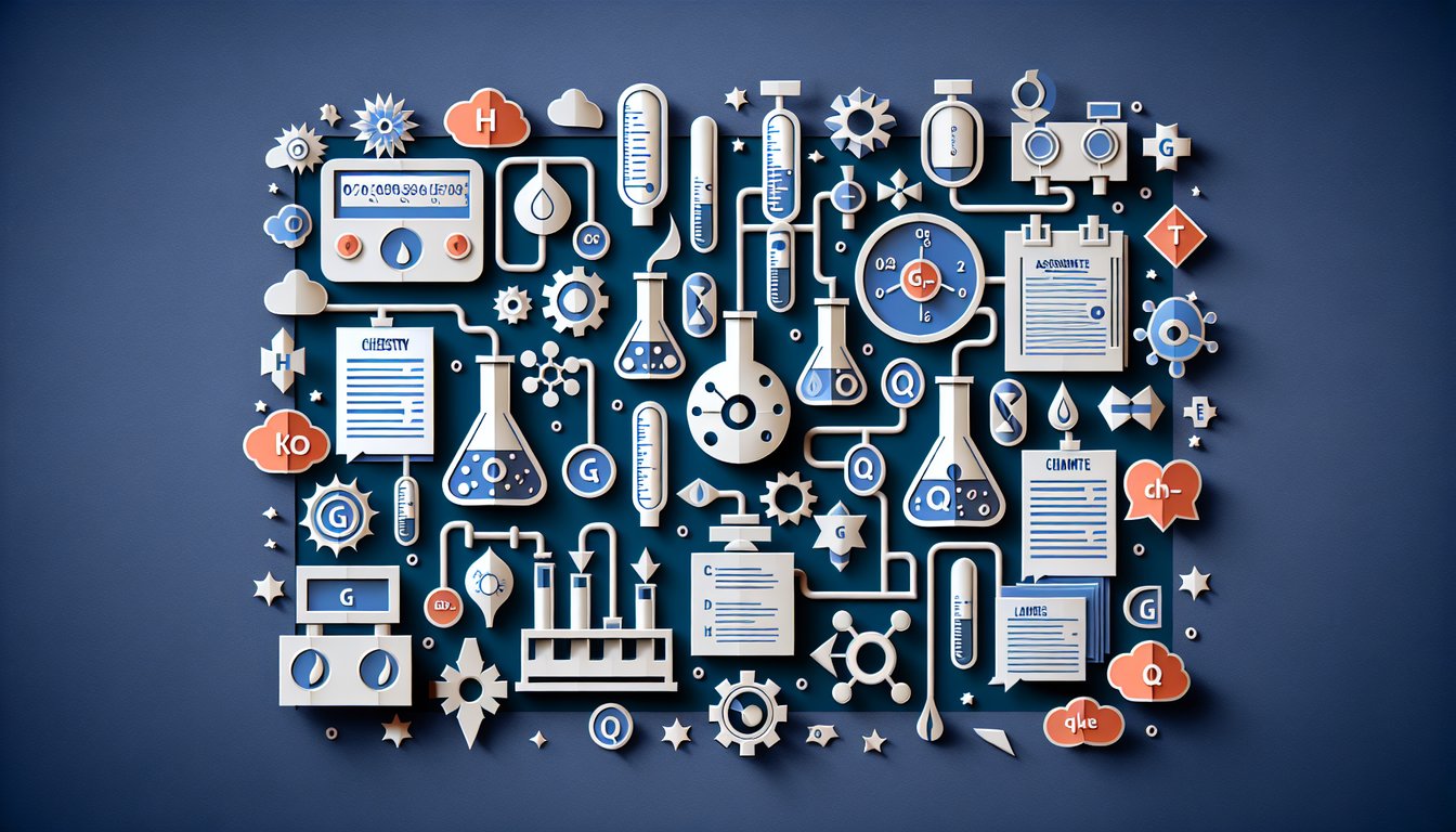 Colorful paper art depicting elements of a Chemistry Gas Laws Assessment Quiz