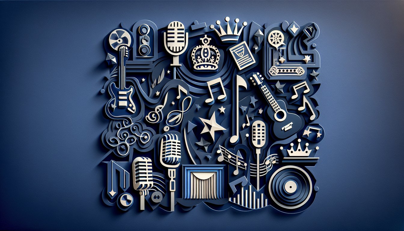 Paper art illustration for Empire series character quiz on a dark blue background