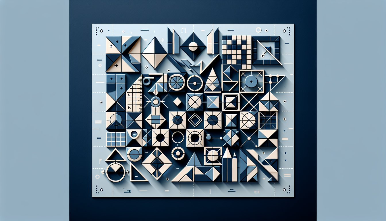 Paper art promoting Geometry Final Showdown, an interactive high school quiz.