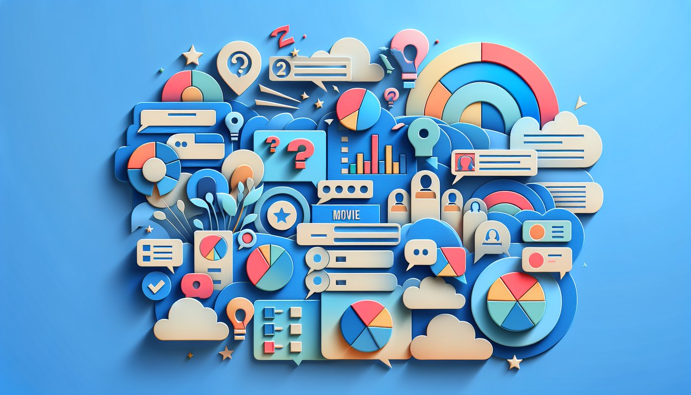 Paper art silhouettes of male American Pie characters on sky blue background for character quiz