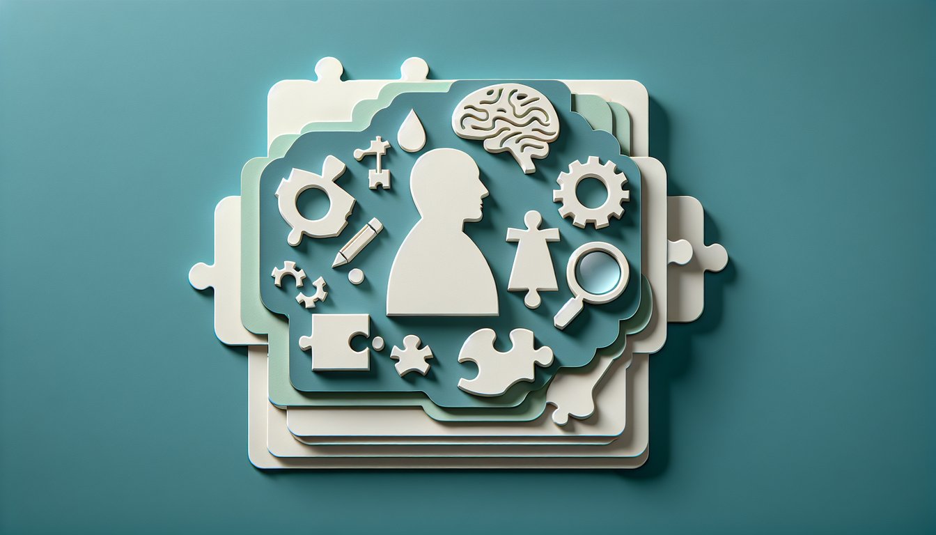 Paper art styled brain with text prompt to take free learning disability quiz for adults on teal background