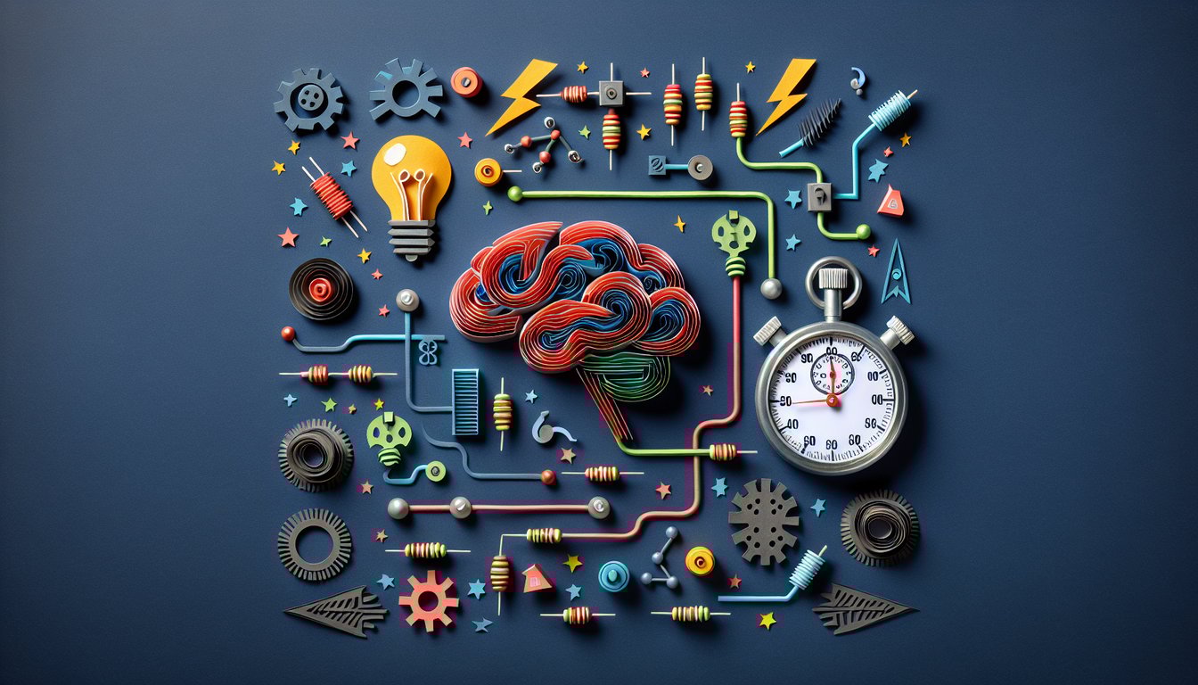 Paper art depicting Quick Circuit Challenge, a fast-paced interactive quiz for mastering electrical circuit principles.