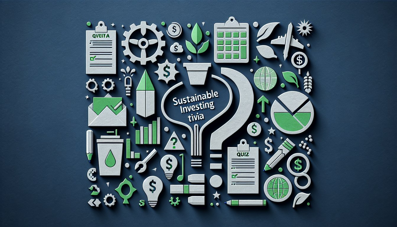 Colorful paper art for a fun Sustainable Investing Trivia Quiz