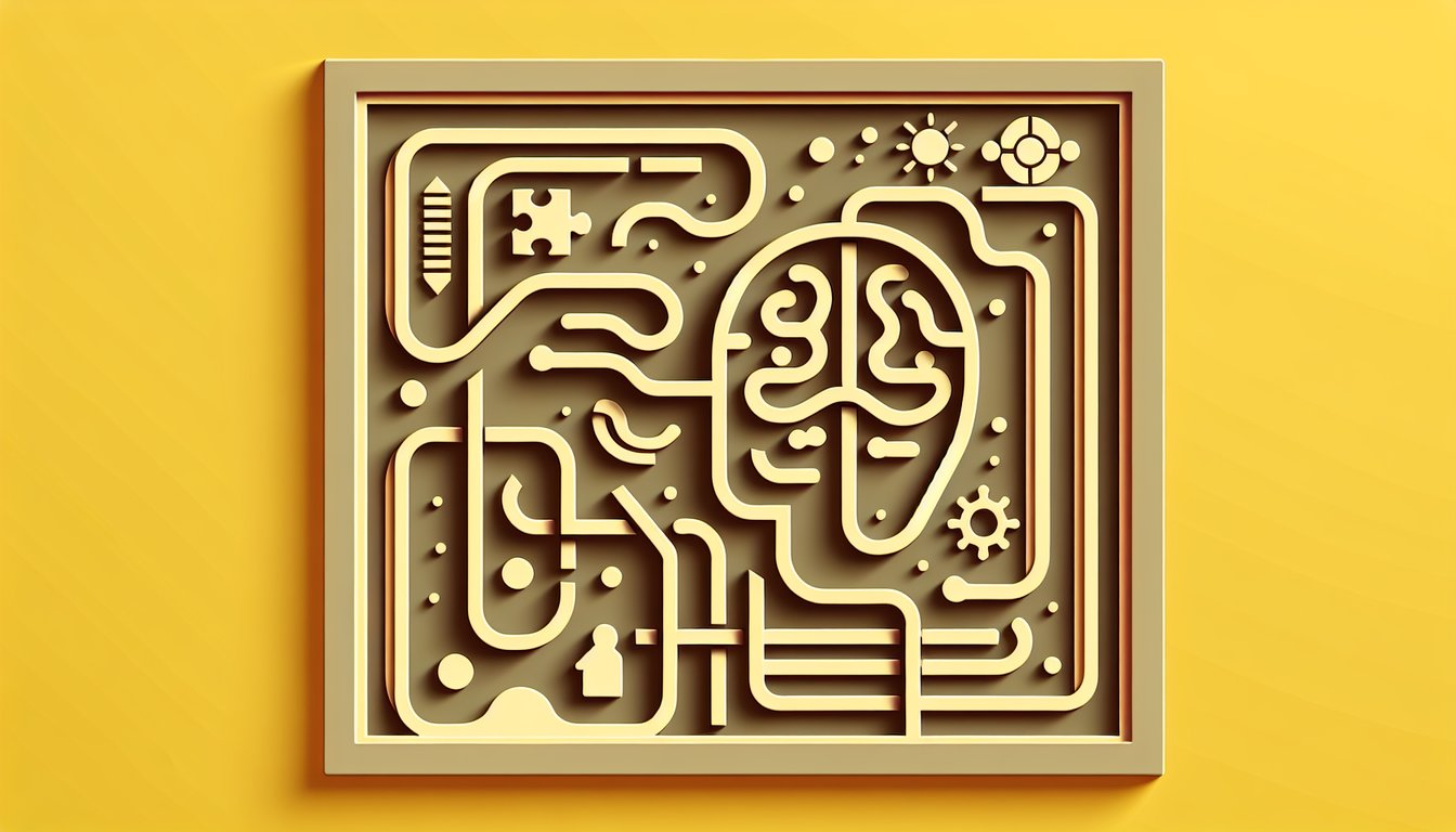 Paper art illustration for sociopath quiz with focus on child behavior warning signs on a golden yellow background.